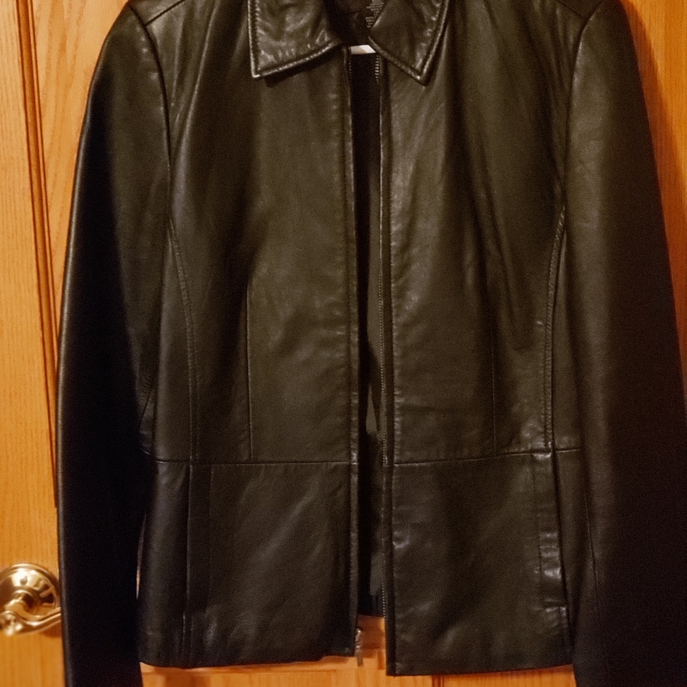 Black leather jacket
